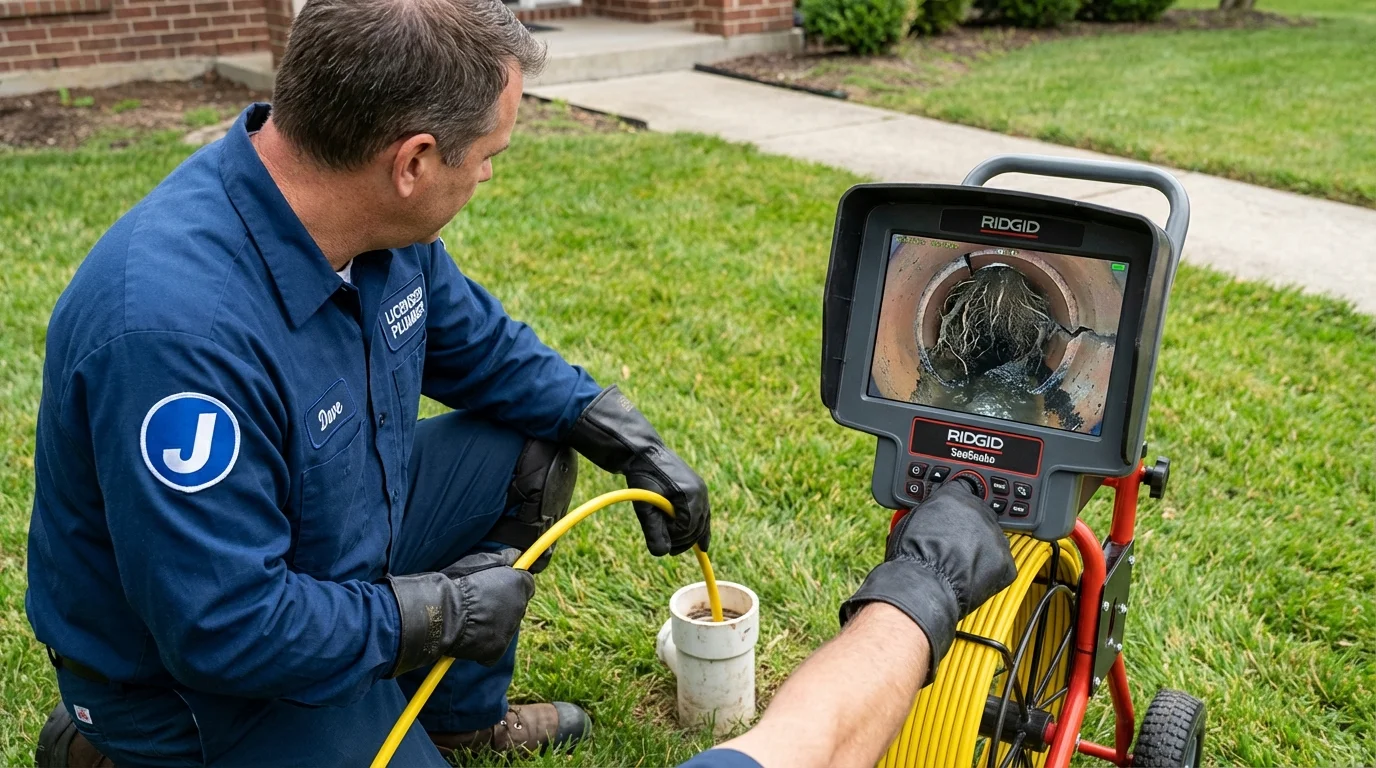 Sewer camera inspection being performed by Johns Plumbing LLC in Springdale